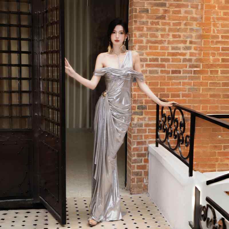 ギリシャ風 プリーツ ドレス パーティー