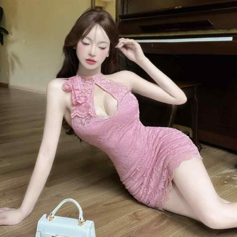 Rakuten - ホルターネック レース ドレス タイト スカート