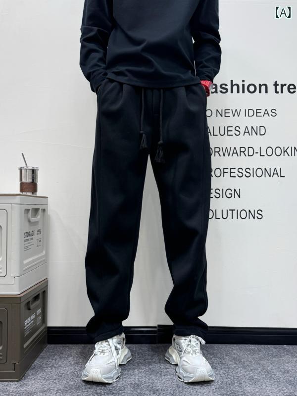 メンズ ファッション 服 用 オシャレ シンプル 大人 かっこいい ストリート 厚手 パンツ ズボン 履物 ゆったり ストライプ アメリカン スウェット