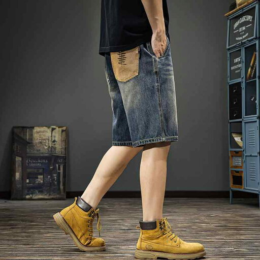 メンズ ファッション 服 男性用 オシャレ シンプル 大人 かっこいい ストリート アメリカン レトロ デニム パンツ ズボン 履物 夏 クール ウォッシュ加工 五分丈 メンズ ファッション 服 男性用 オシャレ シンプル 大人 かっこいい ストリート アメリカン レトロ デニム パンツ ズボン 履物 夏 クール ウォッシュ加工 五分丈
