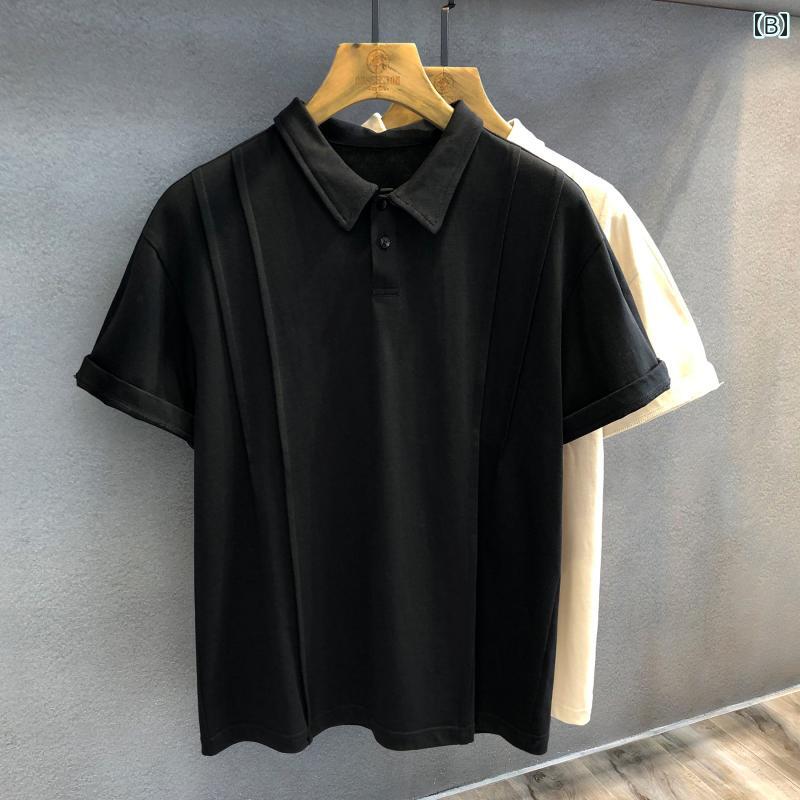 メンズ ファッション 服 男性用 オシャレ シンプル 大人 かっこいい ストリート 綿 半袖 ポロシャツ T トップス