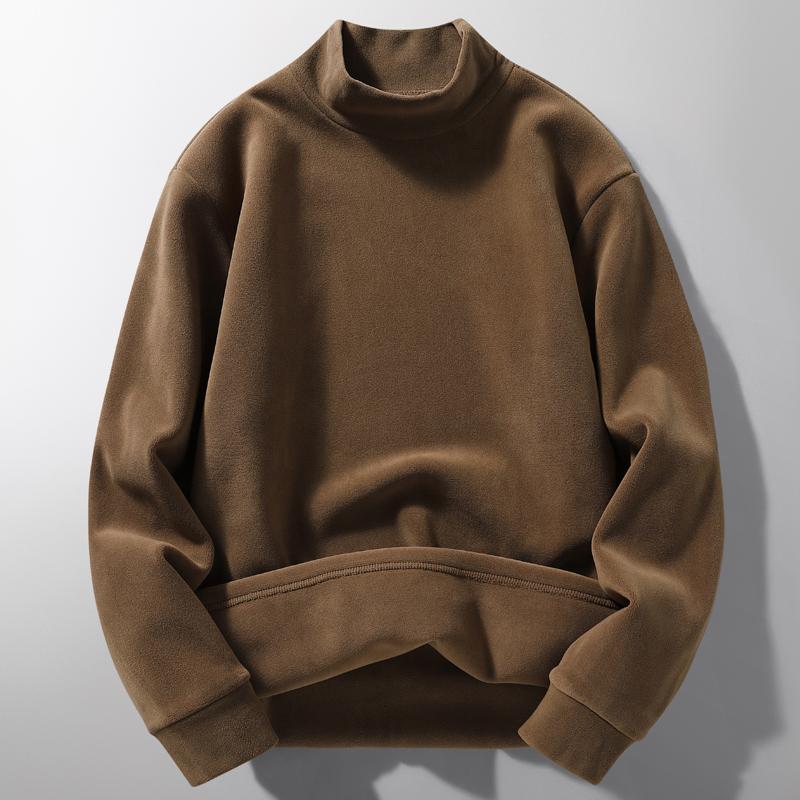 Rakuten - メンズ ファッション 服 男性用 オシャレ シンプル 大人 かっこいい ストリート ハーフ ハイネック グレーン ベルベット ヘビースウェット シャツ レトロ 無地 厚手 コート
