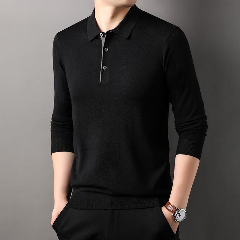 乐天商城 - メンズ ファッション 服 男性用 オシャレ シンプル 大人 かっこいい ストリート カジュアル 無地 ウール セーター 韓国スタイル 薄手 長袖 Tシャツ