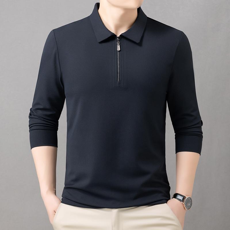 乐天商城 - メンズ ファッション 服 男性用 オシャレ シンプル 大人 かっこいい ストリート カジュアル ハーフ ジップ 長袖 Tシャツ ビジネス ポロ シャツ ゆったり 無地 レイヤリング