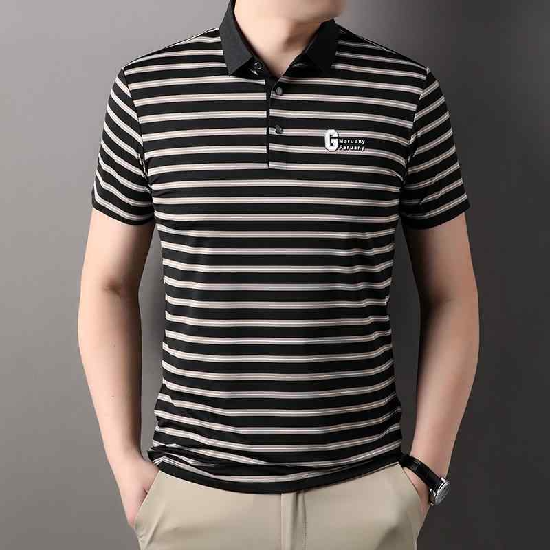 メンズ ファッション 服 男性用 オシャレ シンプル 大人 かっこいい ストリート カジュアル 冷感 ストライプ 半袖 Tシャツ 通気性 ポロ シャツ
