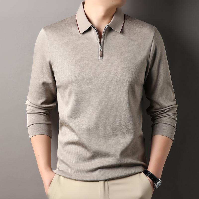 メンズ ファッション 服 男性用 オシャレ シンプル 大人 かっこいい ストリート ウール ハーフ ジップ 長袖 Tシャツ カジュアル ポロ シャツ ゆったり 無地