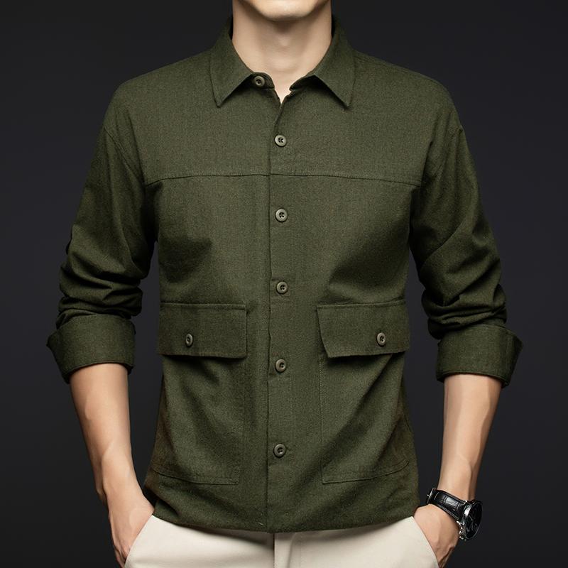メンズ ファッション 服 男性用 オシャレ シンプル 大人 かっこいい ストリート シャツ カジュアル ワークウェア ジャケット 綿 長袖 シャツ トップス