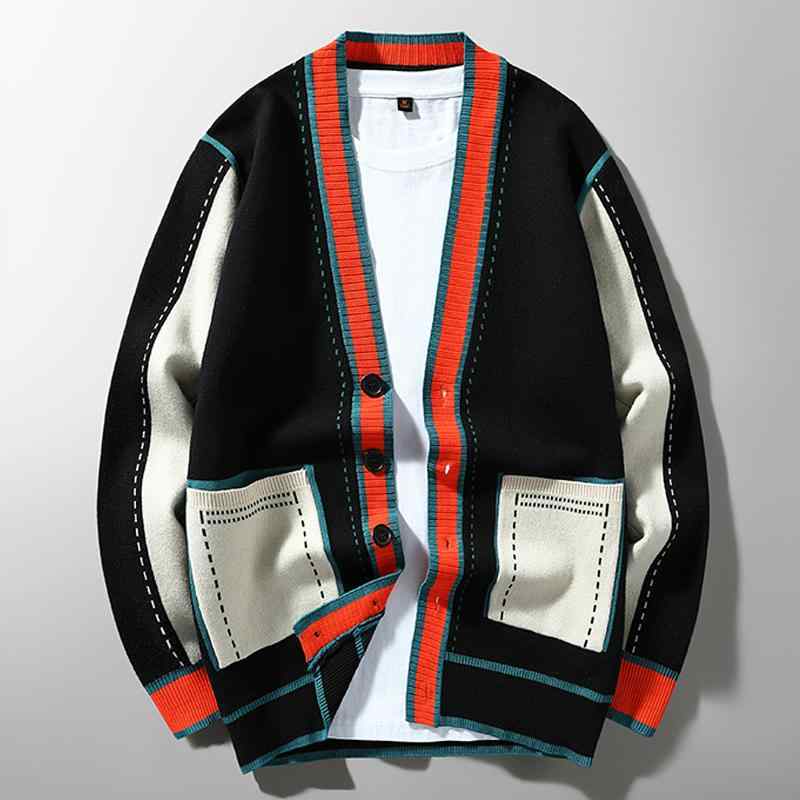 メンズ ファッション 服 男性用 オシャレ シンプル 大人 かっこいい ストリート ジャケット 男性用 Vネック ニット カーディガン アウターウェア セーター