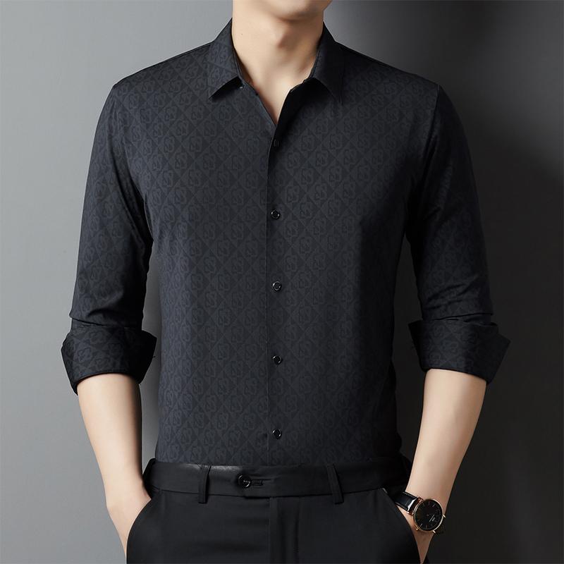 メンズ ファッション 服 男性用 オシャレ シンプル 大人 かっこいい ストリート ビジネス カジュアル 薄手 長袖 シャツ シームレス シワ防止 シャツ