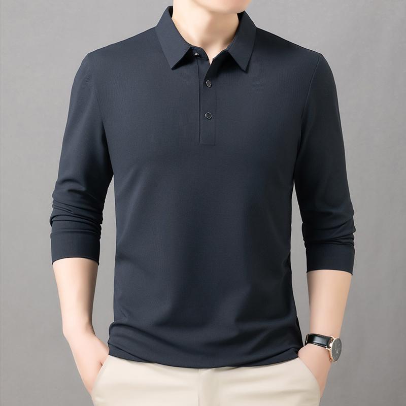 乐天商城 - メンズ ファッション 服 男性用 オシャレ シンプル 大人 かっこいい ストリート ビジネス カジュアル 無地 長袖 Tシャツ レイヤリング ゆったり ポロ シャツ