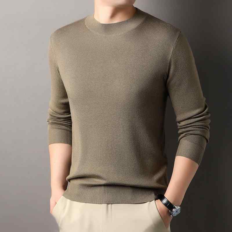 メンズ ファッション 服 男性用 オシャレ シンプル 大人 かっこいい ストリート カジュアル ウール ラウンドネック 無地 ニット レイヤリング シャツ 韓国スタイル 長袖 薄手 セーター