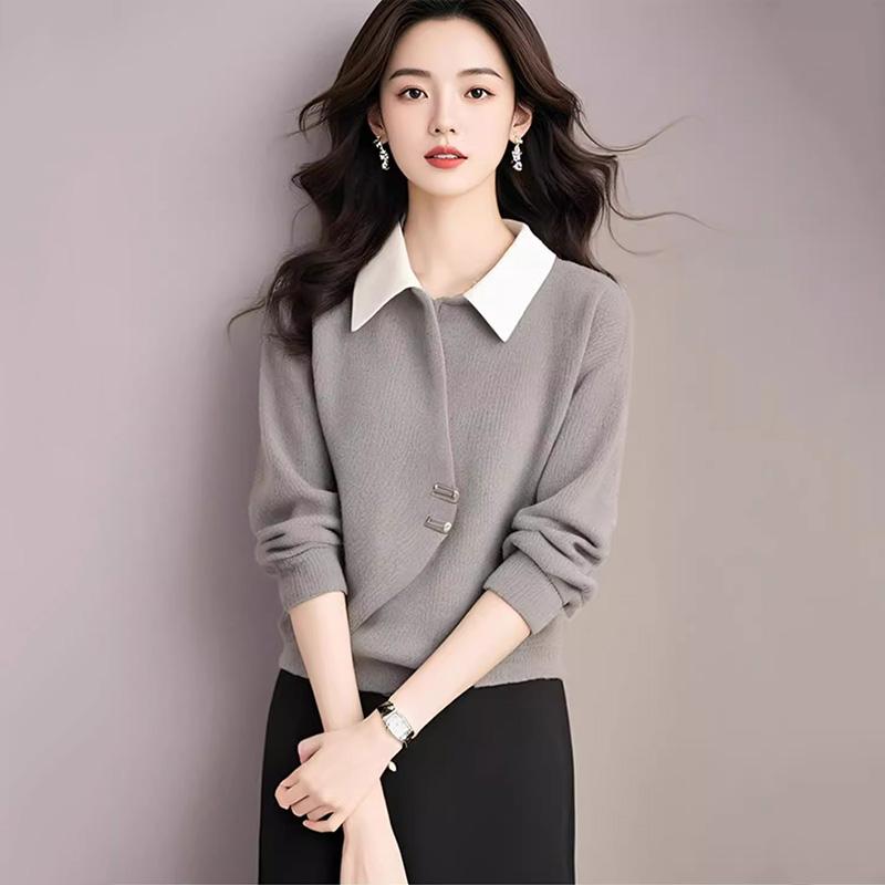 秋コーデ レディース ファッション 民族風 ニット セーター 秋冬 カジュアル レイヤリング シャツ トップス ウェア