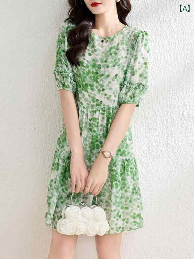 レディース ファッション 服 オシャレ カワイイ 女性用 シンプル 大人カワイイ 大きいサイズ 婦人服 花柄 スカート 夏 グリーン フレッシュ プリント デシン ドレス レディース ファッション 服 オシャレ カワイイ 女性用 シンプル 大人カワイイ 大きいサイズ 婦人服 花柄 スカート 夏 グリーン フレッシュ プリント デシン ドレス
