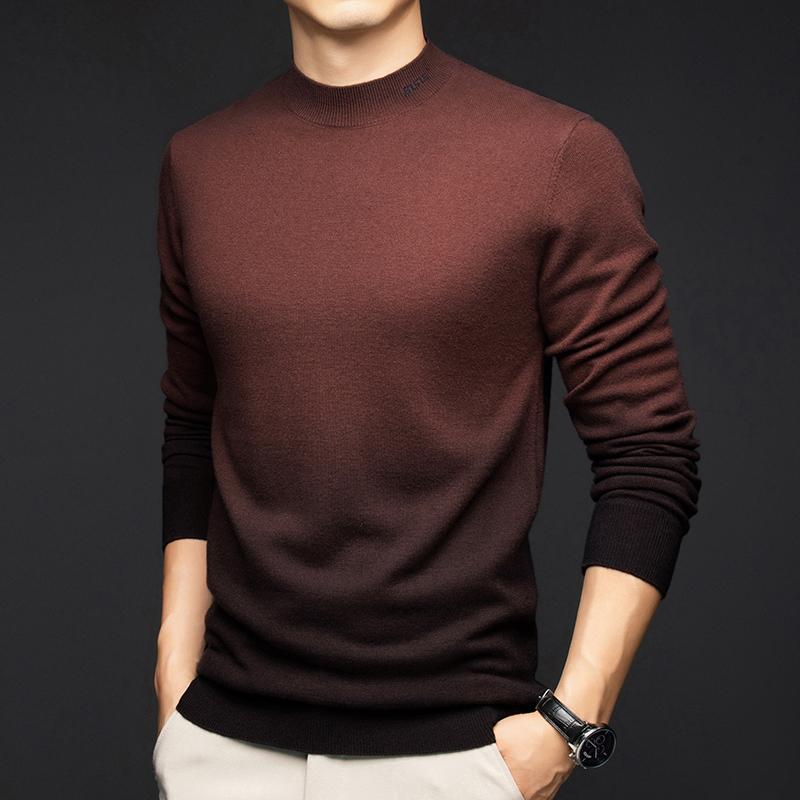 メンズ ファッション 服 男性用 オシャレ シンプル 大人 かっこいい ストリート カジュアル セーター ハーフ ハイネック グラデーション ニット レイヤリング シャツ 韓国スタイル ウェア