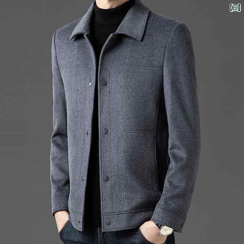 メンズ ファッション 服 男性用 オシャレ シンプル 大人 かっこいい ストリート ビジネス カジュアル ウール コート 男性用 厚手 暖かい ジャケット