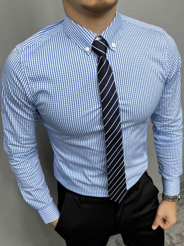 メンズ ファッション 服 男性用 オシャレ シンプル 大人 かっこいい ストリート シャツ 長袖小 チェック柄 カジュアル フォーマルウェア スリムフィット ノンアイロン ビジネス