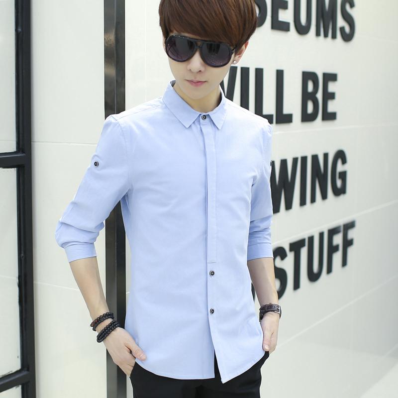 メンズ ファッション 服 男性用 オシャレ シンプル 大人 かっこいい ストリート 綿 シャツ 半袖 無地 カジュアル スリム シャツ ミドル スリーブ トップス 服
