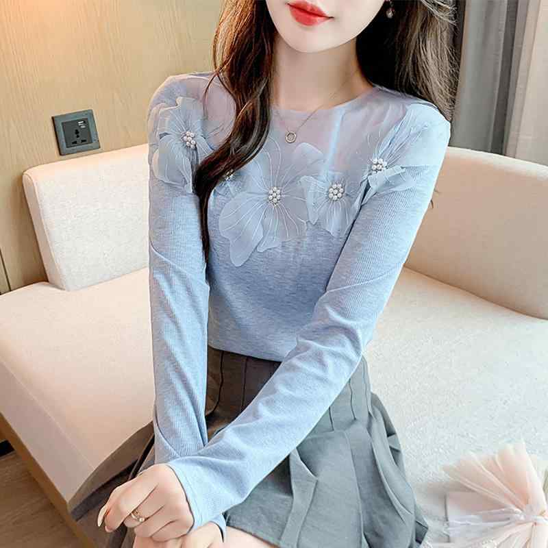 乐天商城 - 秋コーデ レディース ファッション 花柄 長袖 レイヤリング シャツ 秋冬 インナー トップス