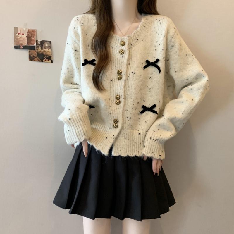 秋コーデ レディース ファッション リボン セーター カーディガン 婦人服 春 大きいサイズ ハイエンド ニット トップス