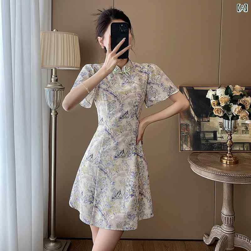 Rakuten - レディース ファッション 服 オシャレ カワイイ 女性用 シンプル 大人カワイイ 大きいサイズ 婦人服 花柄 アジアン ドレス 夏 軽量 高級 ハイエンド スカート