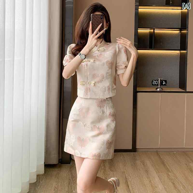 レディース ファッション 服 オシャレ カワイイ 女性用 シンプル 大人カワイイ 大きいサイズ 婦人服 夏 アジアン ドレス スリム ツーピース スーツ セット 夏