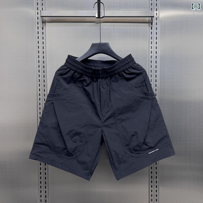 メンズ ファッション 服 男性用 オシャレ シンプル 大人 かっこいい ストリート ハーフパンツ アメリカン ワークウェア アーミーグリーン パンツ 大きいポケット 薄手 冷感 スポーツ パンツ(4.0)