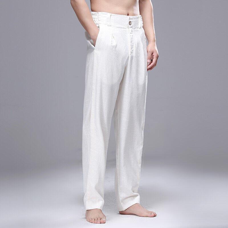 メンズ ファッション 紳士服 パンツ 男性用 レジャー ワイドレッグ ロング丈 コットン 麻 パンツ ゆったり 大きいサイズ コットン 麻素材 ゆったりシルエット 楽ちん 普段使い カジュアル