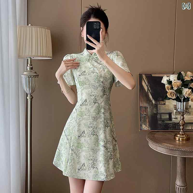 乐天商城 - レディース ファッション 服 オシャレ カワイイ 女性用 シンプル 大人カワイイ 大きいサイズ 婦人服 花柄 アジアン ドレス 夏 軽量 高級 ハイエンド スカート