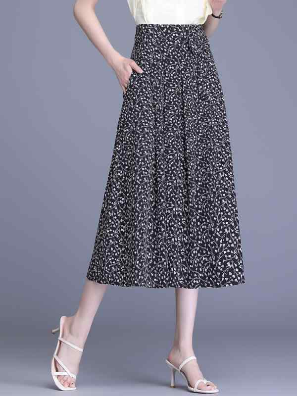 レディース ファッション オシャレ 服 女性用 シンプル 大人カワイイ 婦人服 秋　冬コーデ シフォン スカート Aライン マザー ミディアム アンブレラ