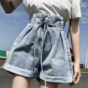 レディース ファッション 服 オシャレ カワイイ 女性用 シンプル 大人カワイイ 大きいサイズ 婦人服 ワイド レッグ パンツ ハイウエスト スリム 韓国スタイル 夏 ショート パンツ レースアップ デニム ゆったり パンツ