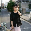 レディース ファッション 服 オシャレ カワイイ 女性用 シンプル 大人カワイイ 大きいサイズ 婦人服 レトロ ブラック ラミー 日焼け防止 シャツ 薄手 シンプル エスニック レースアップ トップス 夏