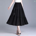 レディース ファッション 服 オシャレ カワイイ 女性用 シンプル 大人カワイイ 大きいサイズ 婦人服 テンセル ミドル丈 スカート 夏 ハイウエスト スリム aライン プリーツ アンブレラ スカート