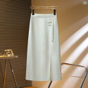 レディース ファッション 服 オシャレ カワイイ 女性用 シンプル 大人カワイイ 大きいサイズ 婦人服 エスニック スカート 白 夏 ハイエンド サテン ハイウエスト フロントスリット ミドル丈 スカート