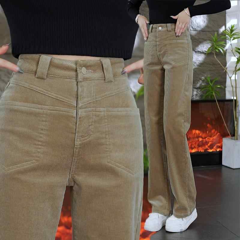 秋コーデ レディース ファッション コーデュロイ ストレート パンツ 秋冬 シェニール ベルベット 厚手 カジュアル ナロー ワイドレッグ ロング