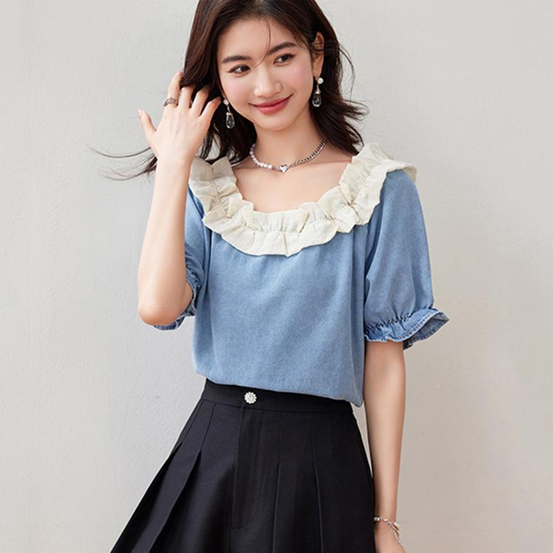 乐天商城 - 秋コーデ レディース ファッション フレンチ ハイエンド シフォン シャツ スタイル スタイリッシュ パフスリーブ トップス