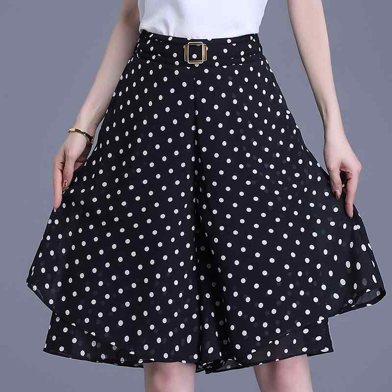 秋コーデ レディース ファッション パンツ シフォンスカート スリム 薄手 ドット ワイドレッグ