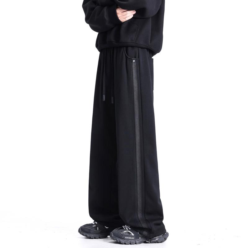 メンズ ファッション 服 男性用 シンプル かっこいい 大人 春コーデ フリース スウェット パンツ ゆったり ストレート レッグ アメリカン ブラック グラデーション ウォッシュ加工 カジュアル スポーツ パンツ