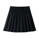 レディース ファッション 服 オシャレ カワイイ 女性用 シンプル 大人カワイイ 大きいサイズ 婦人服 夏 黒 ハイウエスト スリム カジュアル カレッジ スタイル プリーツ バックル ショート スカート