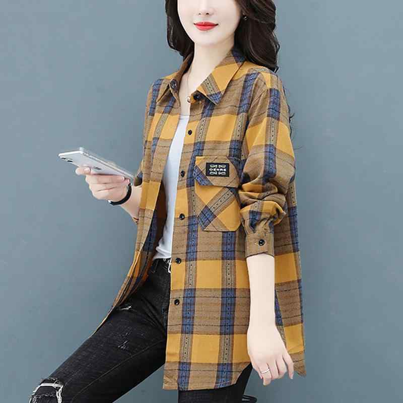 乐天商城 - 秋コーデ レディース ファッション カジュアル レトロ チェック シャツ い トップス
