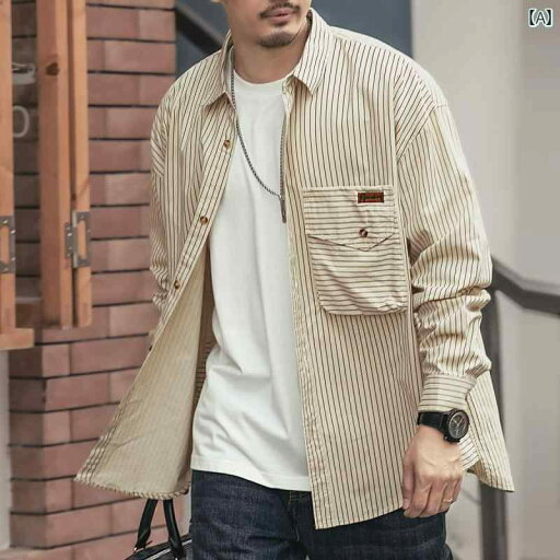 メンズ ファッション 服 男性用 オシャレ シンプル 大人 かっこいい 大きいサイズ ストリート 紳士服 グリーン アメリカン レトロ ヘビー ストライプ シャツ カジュアル シルエット 長袖 シャツ ジャケット メンズ ファッション 服 男性用 オシャレ シンプル 大人 かっこいい 大きいサイズ ストリート 紳士服 グリーン アメリカン レトロ ヘビー ストライプ シャツ カジュアル シルエット 長袖 シャツ ジャケット