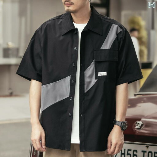 メンズ ファッション 服 男性用 オシャレ シンプル 大人 かっこいい 大きいサイズ ストリート 紳士服 グリーン レトロ シャツ 半袖 夏 ワークシャツ メンズ ファッション 服 男性用 オシャレ シンプル 大人 かっこいい 大きいサイズ ストリート 紳士服 グリーン レトロ シャツ 半袖 夏 ワークシャツ