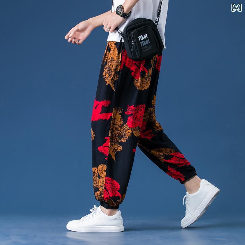 メンズ ファッション 服 男性用 オシャレ シンプル 大人 かっこいい ストリート エスニック 綿　麻 パンツ カジュアル バギーパンツ