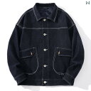 メンズ ファッション 服 男性用 オシャレ シンプル 大人 かっこいい 大きいサイズ ストリート 紳士服 グリーン アメリカン ストリート デニムジャケット デニム カラー ワークジャケット カジュアル トップス