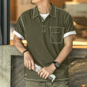 メンズ ファッション 服 男性用 オシャレ シンプル 大人 かっこいい 大きいサイズ ストリート 紳士服 夏 トップステッチ ポケット 半袖 ポロシャツ 薄手 ゆったり カジュアル 快 T シャツ