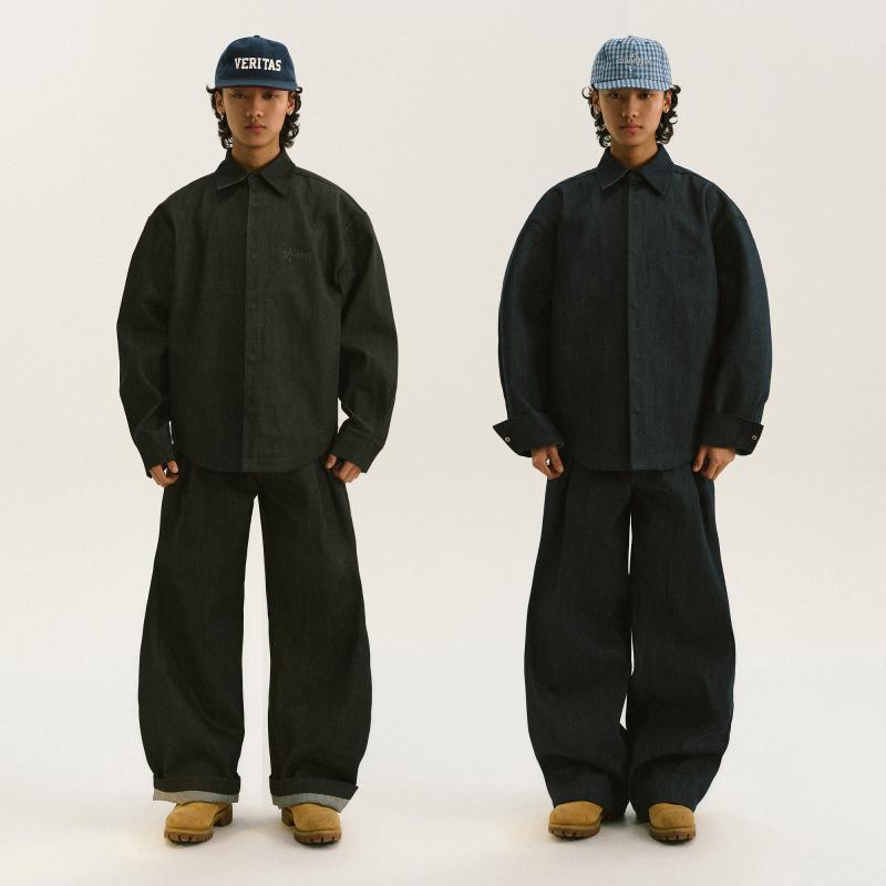 ファッション メンズ 服 男性用 オシャレ シンプル 大人 かっこいい ストリート デニムスーツ クリーン フィット デニムシャツ ジャケット プリーツ ジーンズ licot-13305635 リコット パッケージ画像