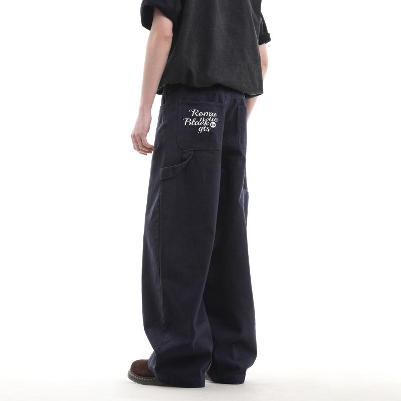 Rakuten - メンズ ファッション 服 男性用 オシャレ シンプル 大人 かっこいい ストリート アメリカン カジュアル ポケット ストレート ワークウェア パンツ レトロ ワイドレッグ クリーン フィット