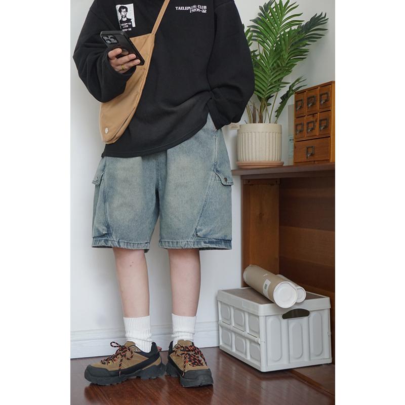 メンズ ファッション 服 男性用 オシャレ シンプル 大人 かっこいい ストリート レトロ ヘビーウォッシュ加工 ダメージ加工 ポケット付き ワークウェア デニムパンツ 男女兼用