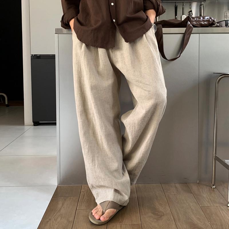 Rakuten - メンズ ファッション 服 男性用 オシャレ シンプル 大人 かっこいい ストリート コットンリネン パンツ 韓国スタイル ストレート カジュアル シンプル