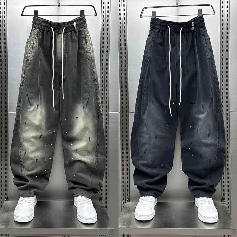 メンズ ファッション 服 男性用 オシャレ シンプル 大人 かっこいい ストリート 秋 冬コーデ カジュアル グラデーション ディストレス ト ペイント グラフィティ プリント ストレート ジーンズ