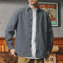 メンズ ファッション 服 男性用 オシャレ シンプル 大人 かっこいい 大きいサイズ ストリート 紳士服 レトロ 縦縞 シャツ 長袖 ファッション ゆったり アメカジ デニムシャツ ジャケット